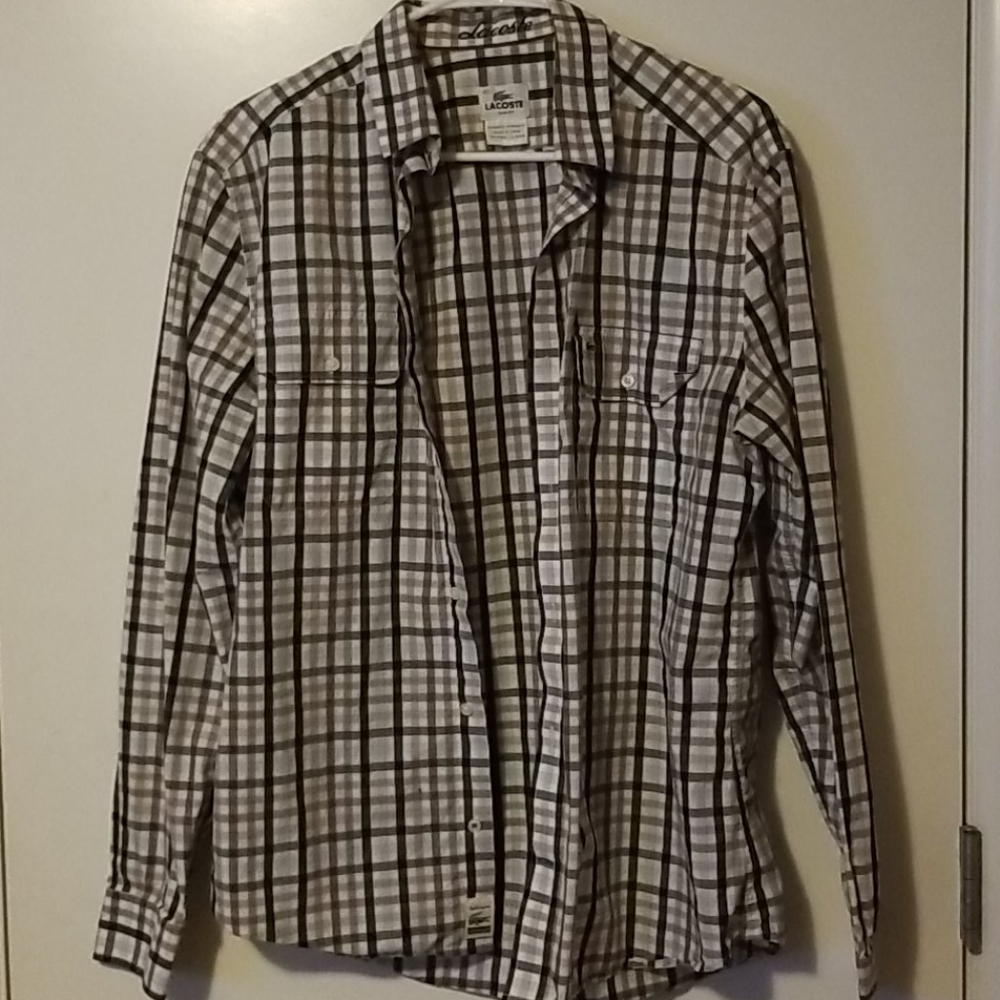 Lacoste plaid mens shirt